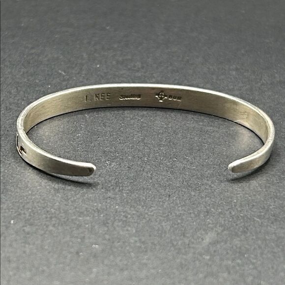 VTG Ivan Kee Gemstone Inlay Engraved Sterling Silver Cuff Bracelet - Picture 4 of 8